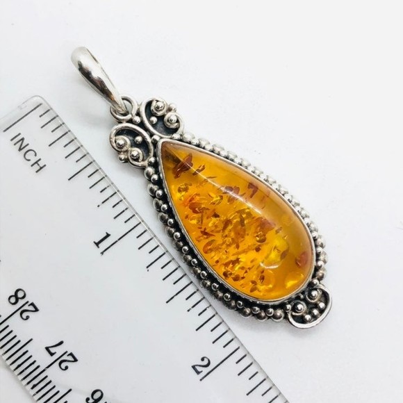 Sterling Baltic Amber Pendant - Picture 5 of 5